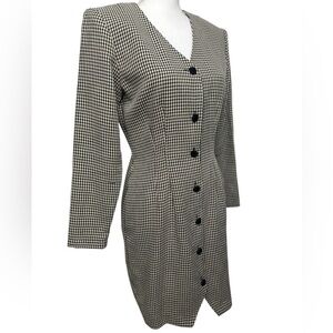 MY MICHELLE / Black & Cream Checker Vintage Corporate Dress / Size 7-8